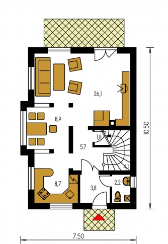 Mirror image | Floor plan of ground floor - ELEGANT 99